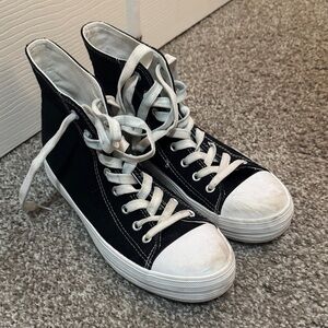 Black High Top Canva Sneakers